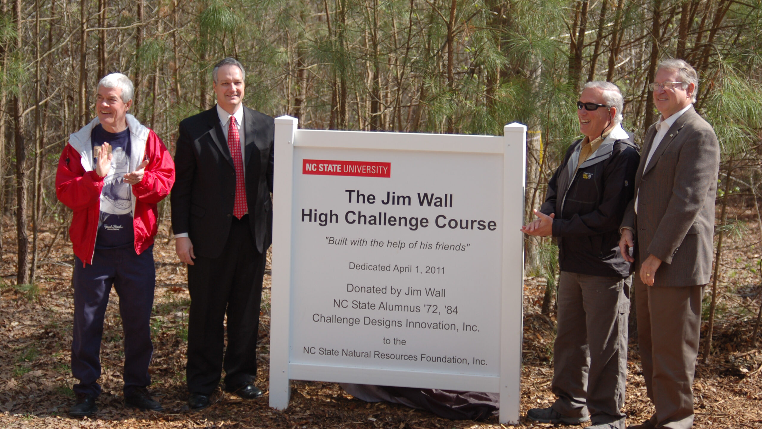 The Jim Wall High Challenge Course, Dedicated April 1, 2011