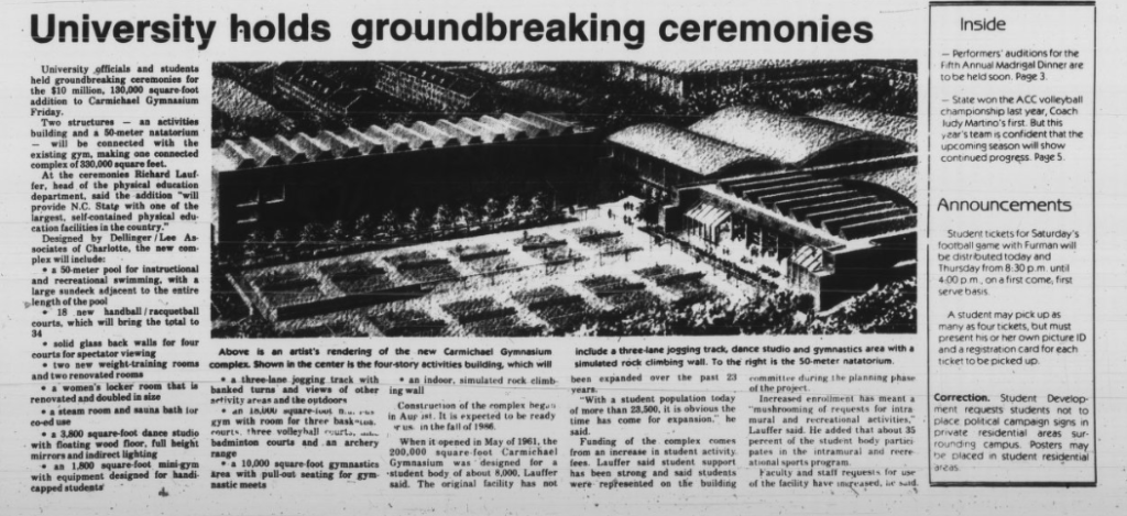 Technician article "University holds groundbreaking ceremonies" September 12, 1984