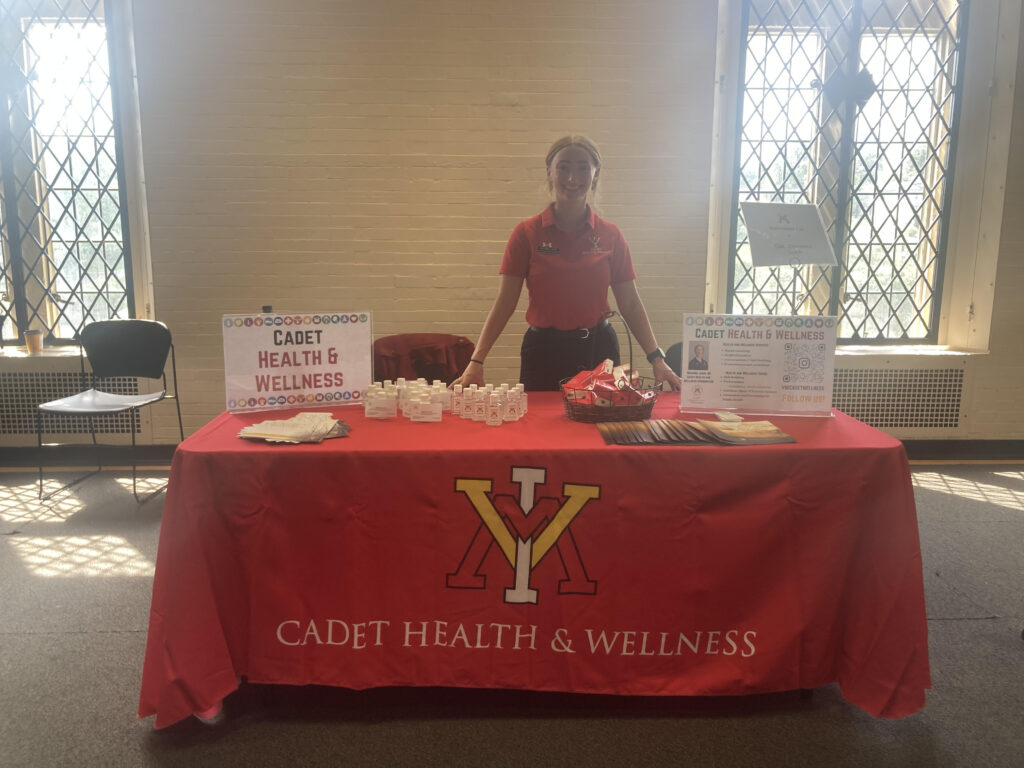Miranda Janis at the Cadet Health & Wellness Table